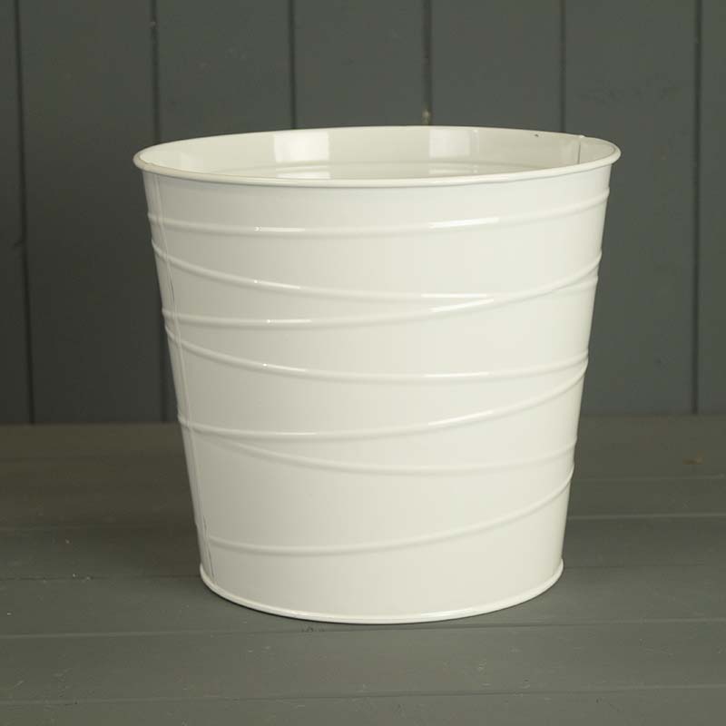 White Zinc Planting pot detail page